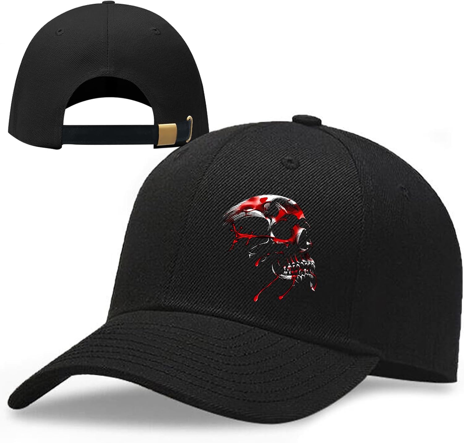 Horror Blood-spattered Skull Hats for Men Snapback Baseball Cap for Women Reaper Grim Skeleton Ball Caps