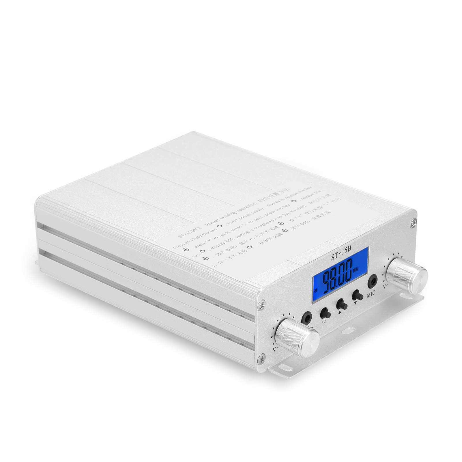 Transmitter HY-ST-15BV3 FM Broadcast Sender 76MHz-108MHz Broadcast Station Stereo RCA o Input Interface PLL Fm Radio TNC/BNC Output (optional)