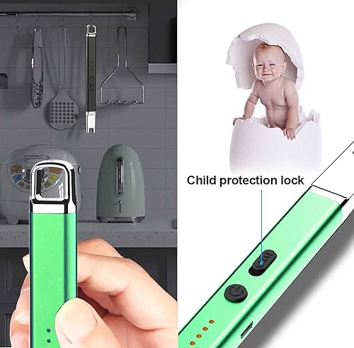 Vista 17 de Encendedor de velas sin llama, encendedor eléctrico USB recargable, encendedor largo ARC para vela, encendedor resistente al viento, regalo
