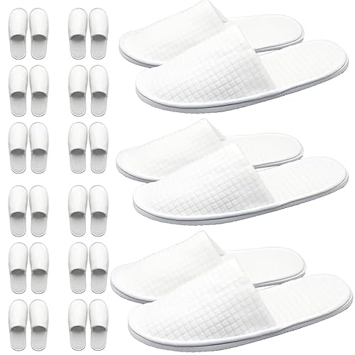 10 Pairs Disposable Hotel Slippers - Bulk Guest House Shoes