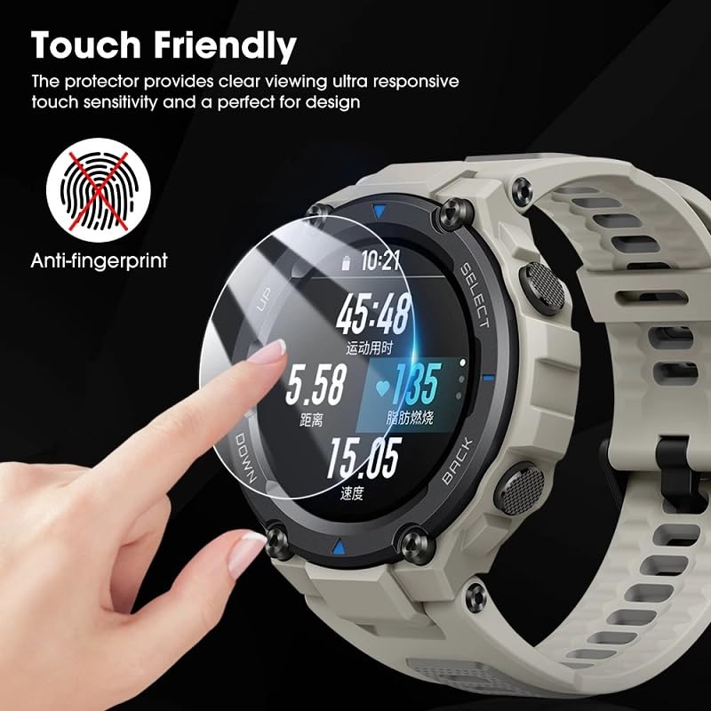Image of YODI Pack of 2 Waterproof 3D Tempered Glass Screen Protector Compatible with Amazfit T-Rex /T-rex pro Only ((Amazfit T Rex /Amazfit T Rex Pro))