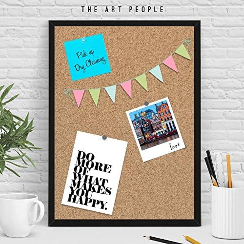 The Art People Cork, Pin Board, Black Framed Notice Board for Office & Home