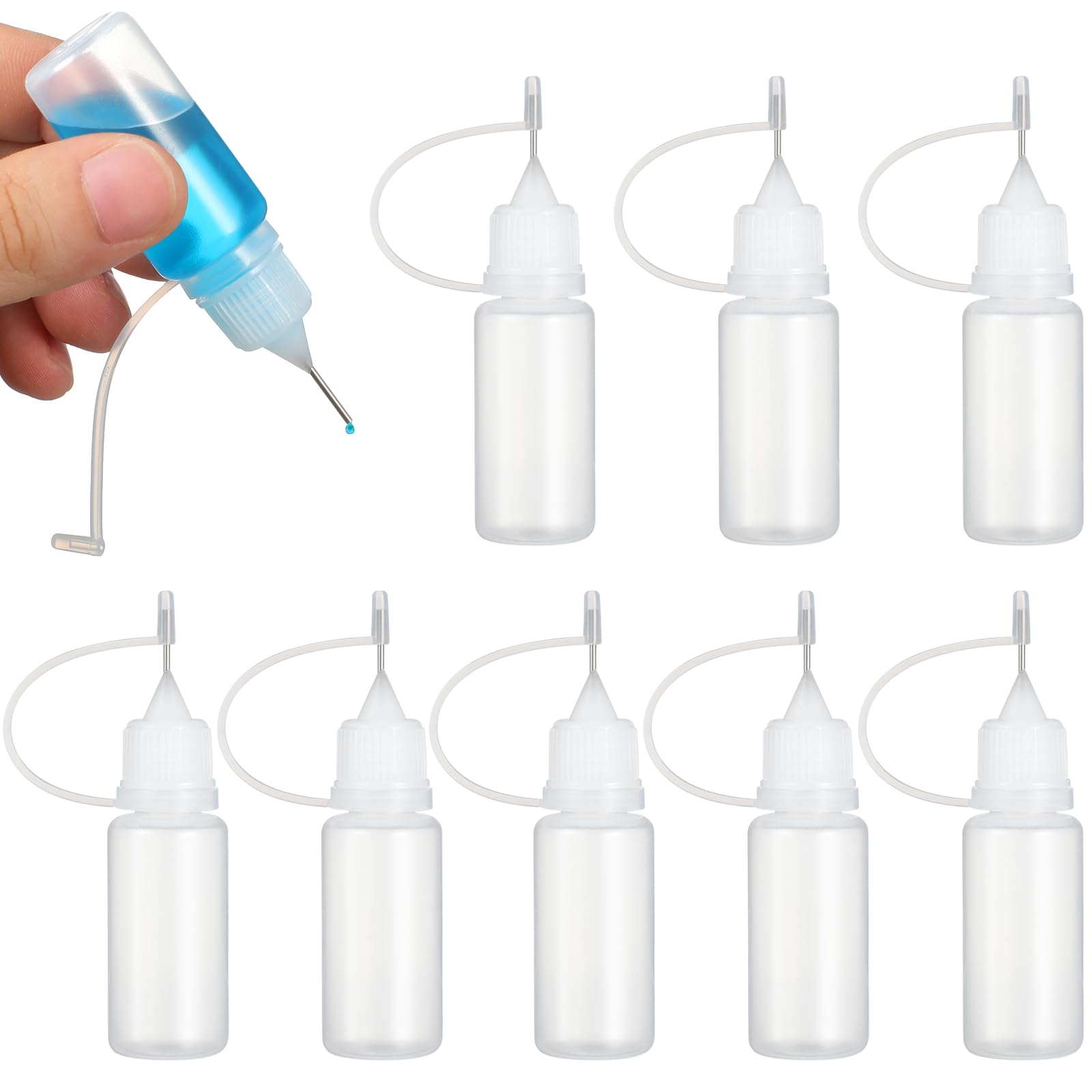 Nadelflasche, 10 ml, Nadelspitze, Kleberflasche, für Heimwerker, 10 Stück (weiß) Gewerbe, Industrie & Wissenschaft