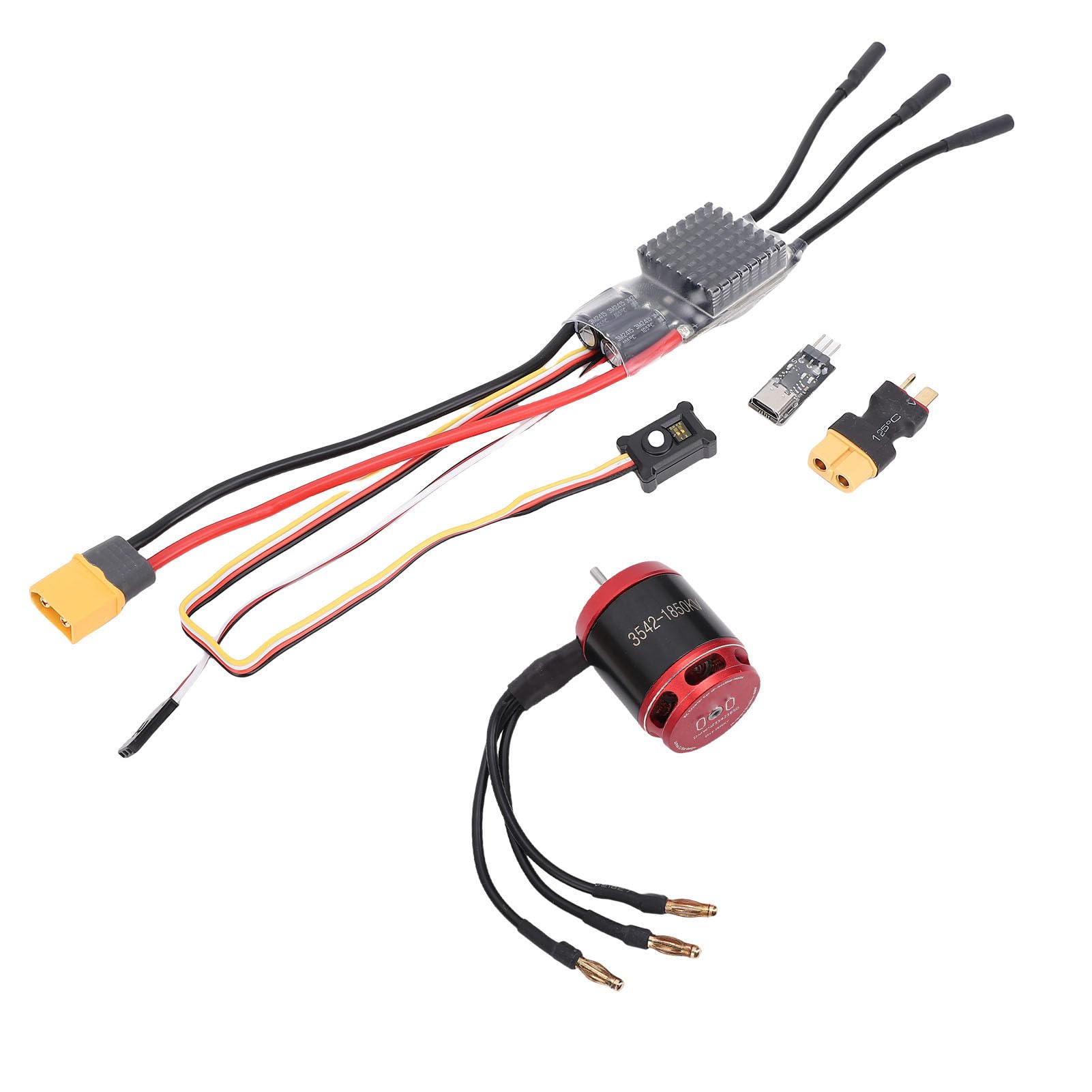 Pongnas Axial SCX10 Zamienny Bezszczotkowy Zestaw Silnika ESC 1850KV 80A Dla/10 Zdalnie Sterowany Samochód Gąsienicowy Ulepszenia Wstępnie Okablowane z 4-stopniowym BEC