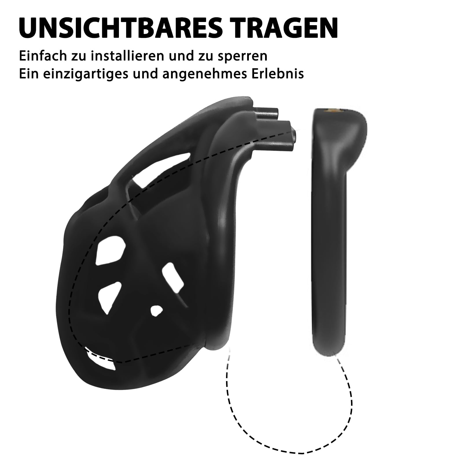 Chastity Cage avec 4 Cock Rings,Cages de Chasteté Pour Punition Sextoyse Couple,Homme Cock Bondage BDSM Sex toys (M)