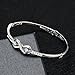 [Eternity Love] Women's 925 Sterling Silver Plated Infinity Bangle Friendship Sister Cuff Bracelets TIVANI Collection Jewelry Gifts