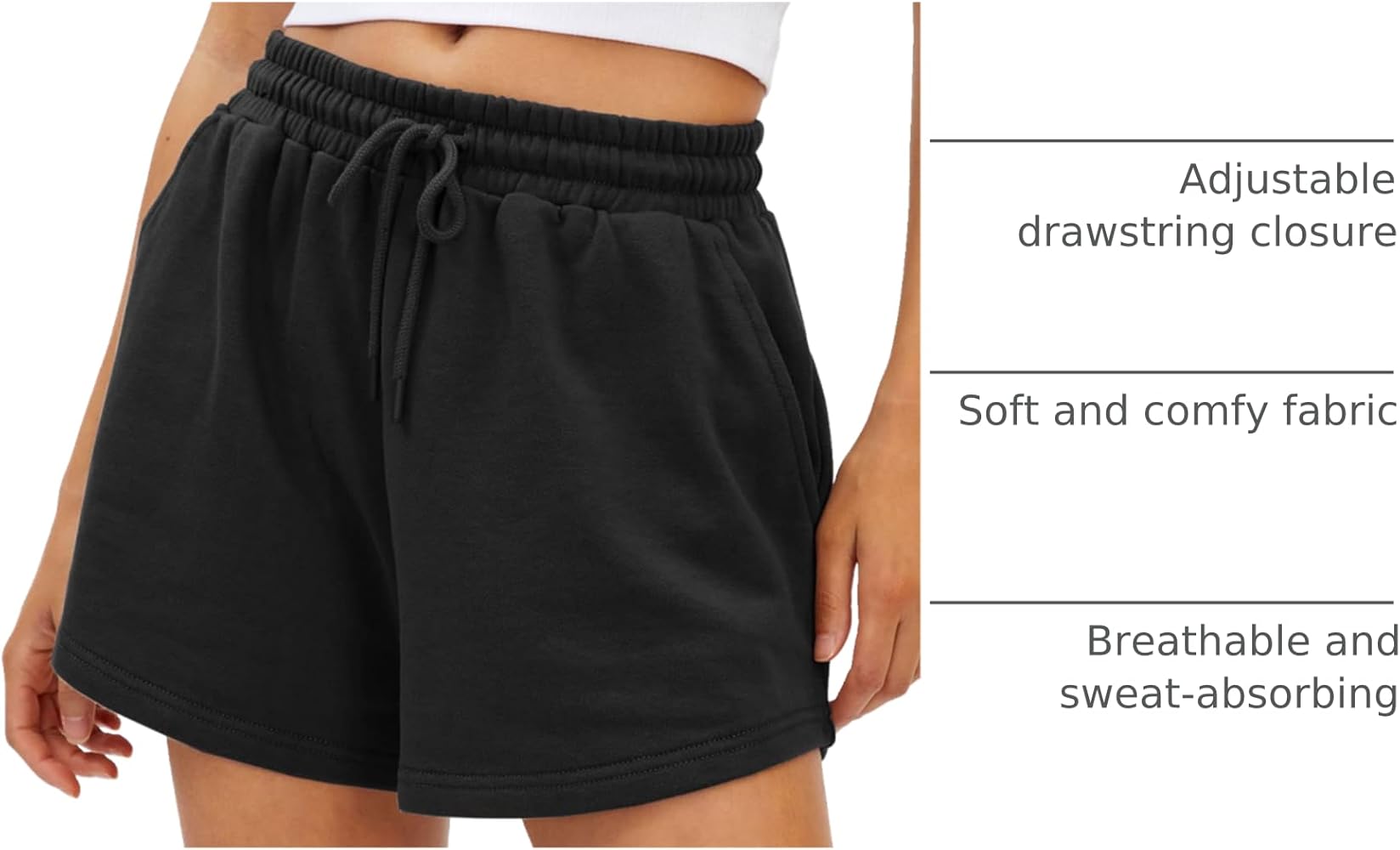 AUTOMET Womens Summer Shorts Casual Sweat Athletic Spring