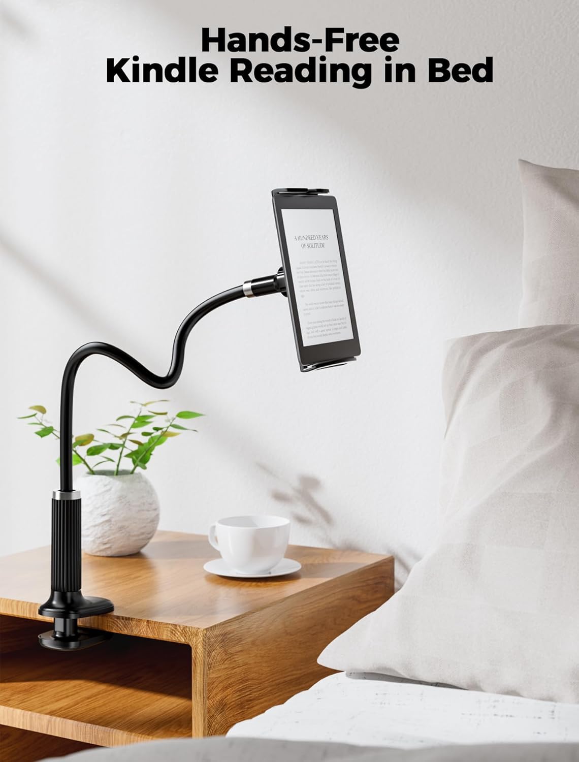 Supporto per tablet a collo di cigno, supporto per tablet - braccio flessibile regolabile sul letto per iPad/cellulare/iPad Air, iPhone e altri dispositivi da 4,7-11 pollici (nero)