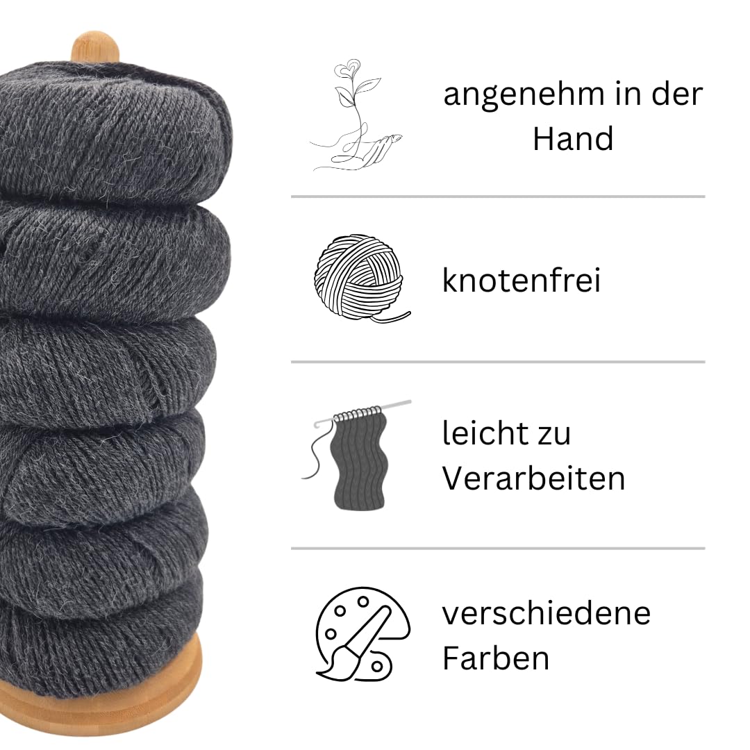 100% lana di alpaca per bambini, set da 300 g, 6 pezzi, 50 g, gomitolo (112 m), 4 fili, super morbido e senza graffi, filato di alta qualità, per lavorare a maglia e all'uncinetto, di alta qualità