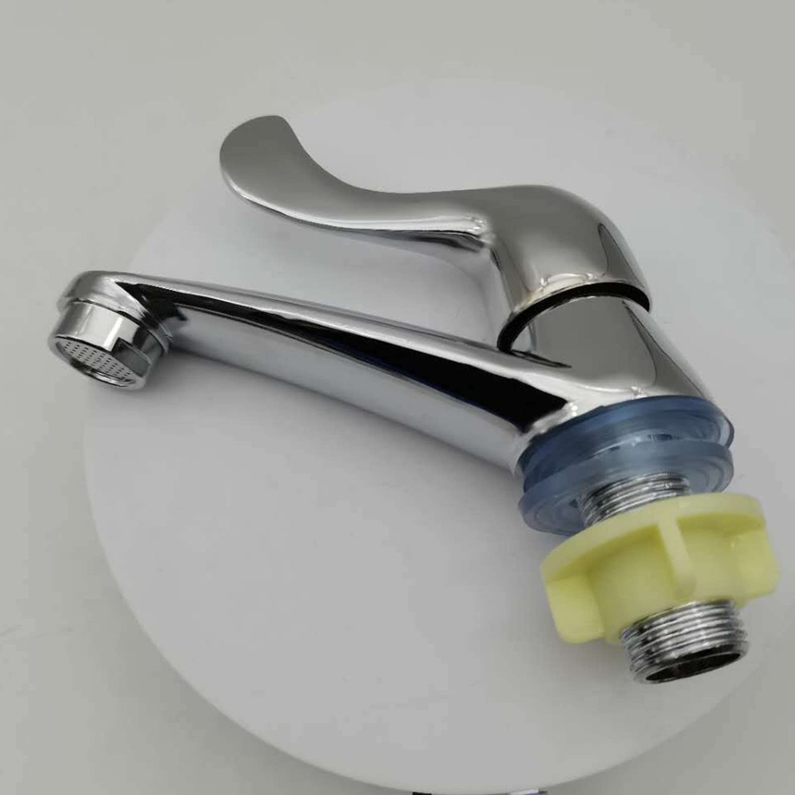 Tyenaza Single Cold Faucet Single Handle Bathroom Faucet Zinc Alloy Electroplating Surface Bathroom Basin Sink Tap for Home — view 3
