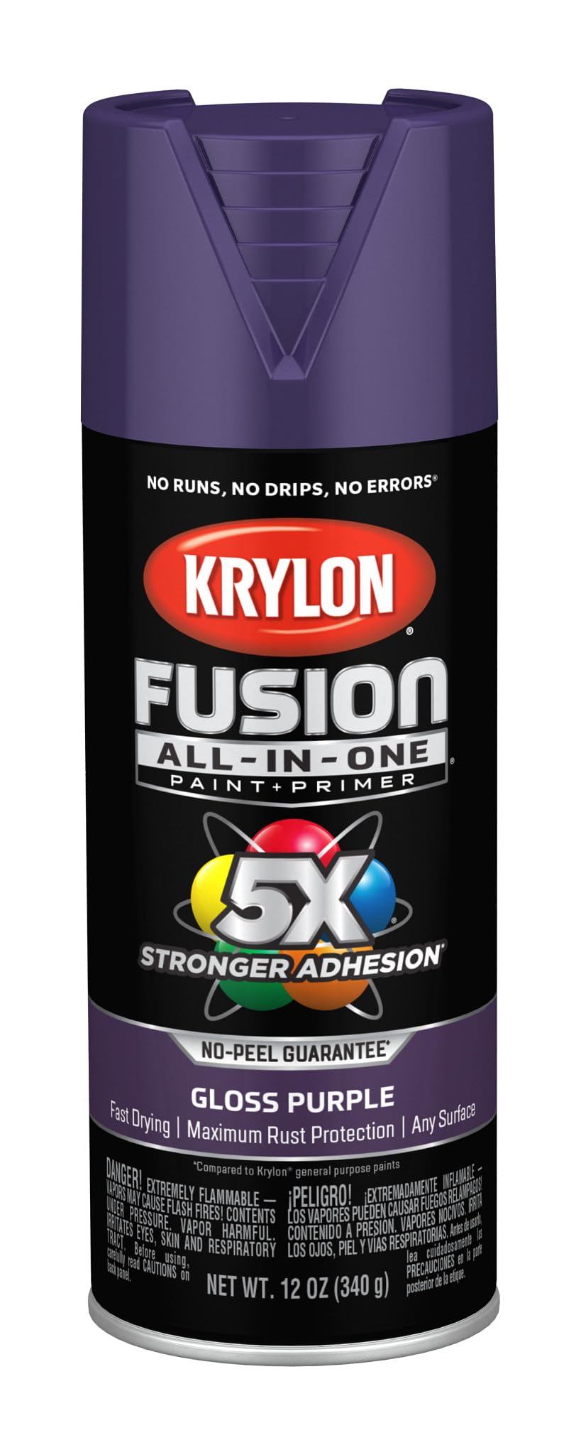 Krylon Fusion All-In-One Adhesive Spray Paint for Indoor/Outdoor Use, 12 oz, Purple