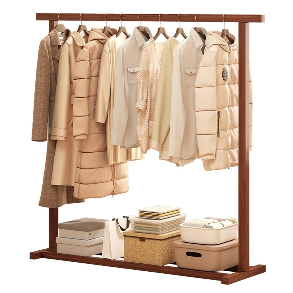 Appendiabiti Da Terra Con Ripiani - In Legno Massello, 120x40x125cm, Multifunzionale Per Camera E Soggiorno - Foto 12