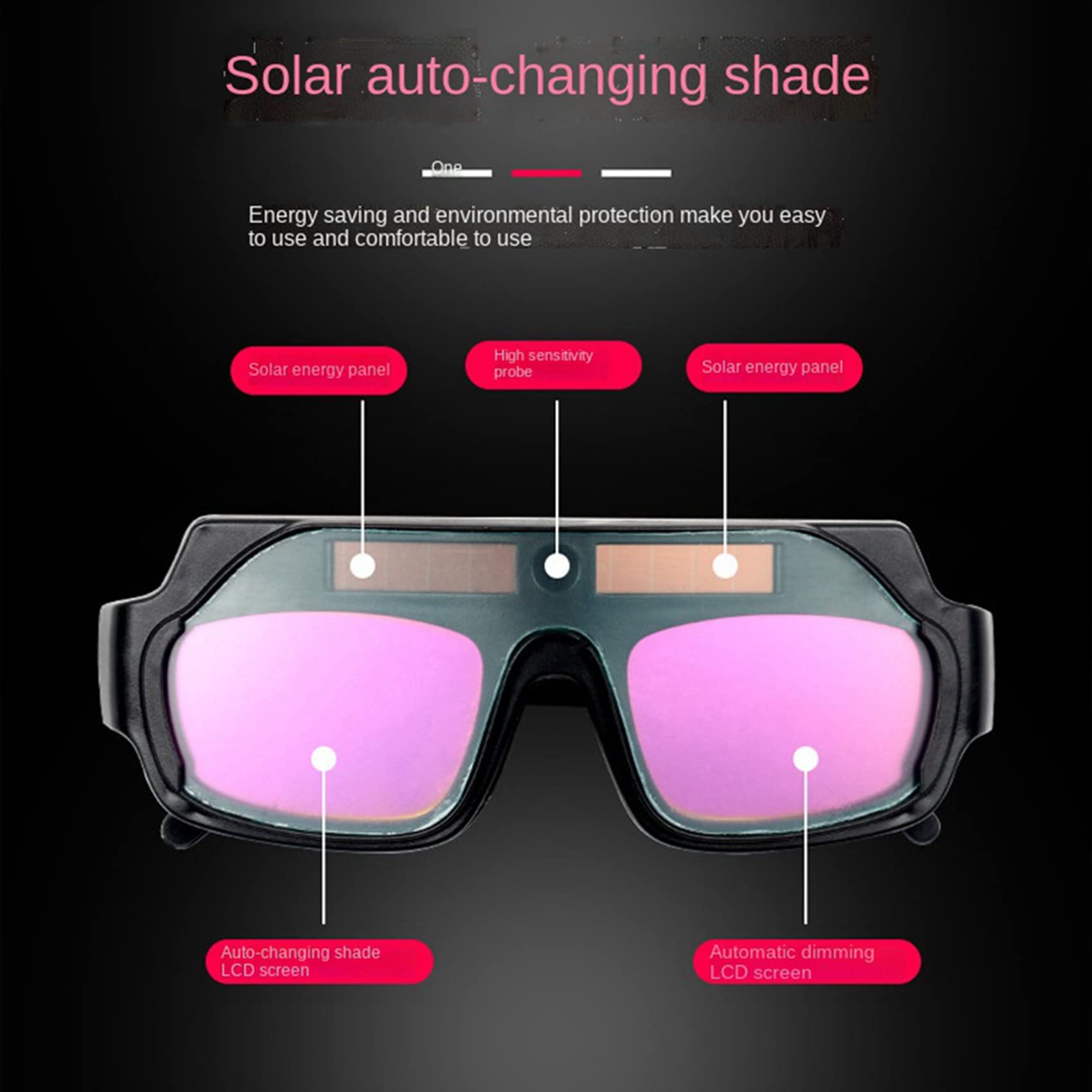 3X Gafas de Soldadura de Oscurecimiento Automático Gafas de Soldador de Vista Grande Antiarañazos para Corte de Plasma con Lentes de 30 Piezas