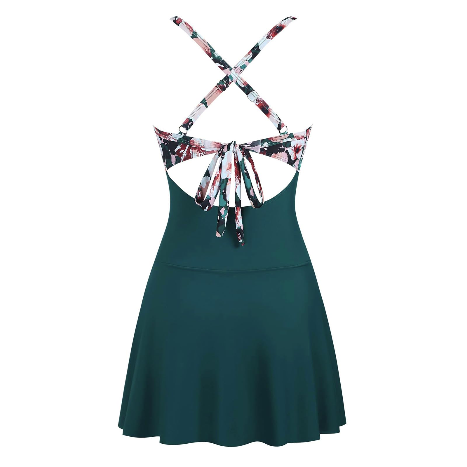 Generico Costume da Bagno Donna, Intero da Push Up con Scollo A V E Gonna con Nodo Allacciato, Perfetto per I Regali