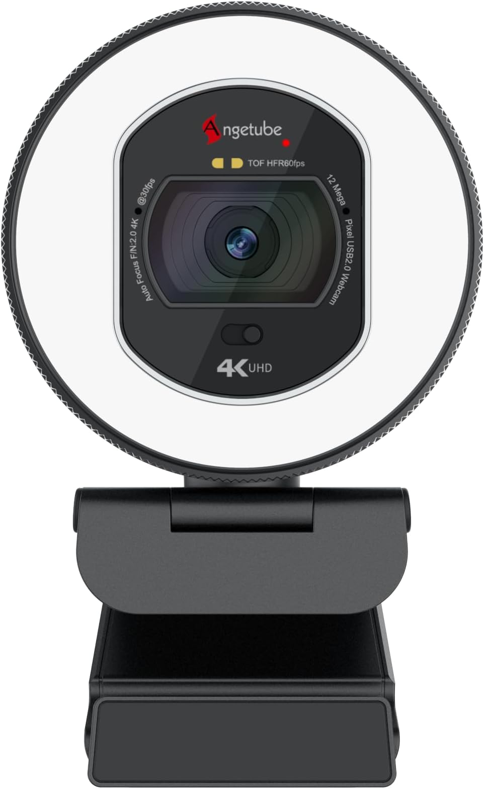 Angetube UHD 4K Webcam, TOF Auto Focus, Dual AI Noise-Cancelling Mics