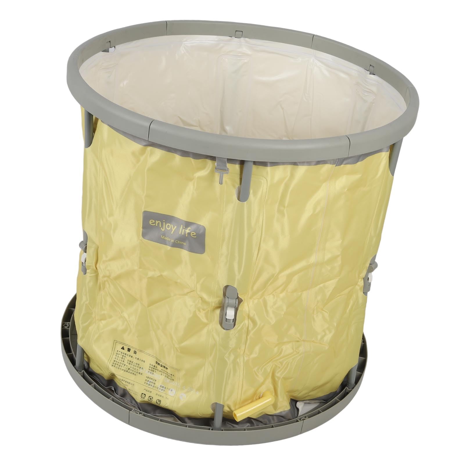 Vasca da Bagno Pieghevole, Vasca da Bagno Pieghevole Portatile in PVC 70 X 66 Cm per Adulti e Bambini, Idromassaggio per Ammollo di Sudore, Medicata, per Box Doccia per Uso Esterno (YELLOW)
