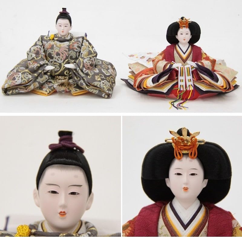 雛人形 木村一秀作 江戸木目込み人形 親王飾り 会津曙塗り収納セット