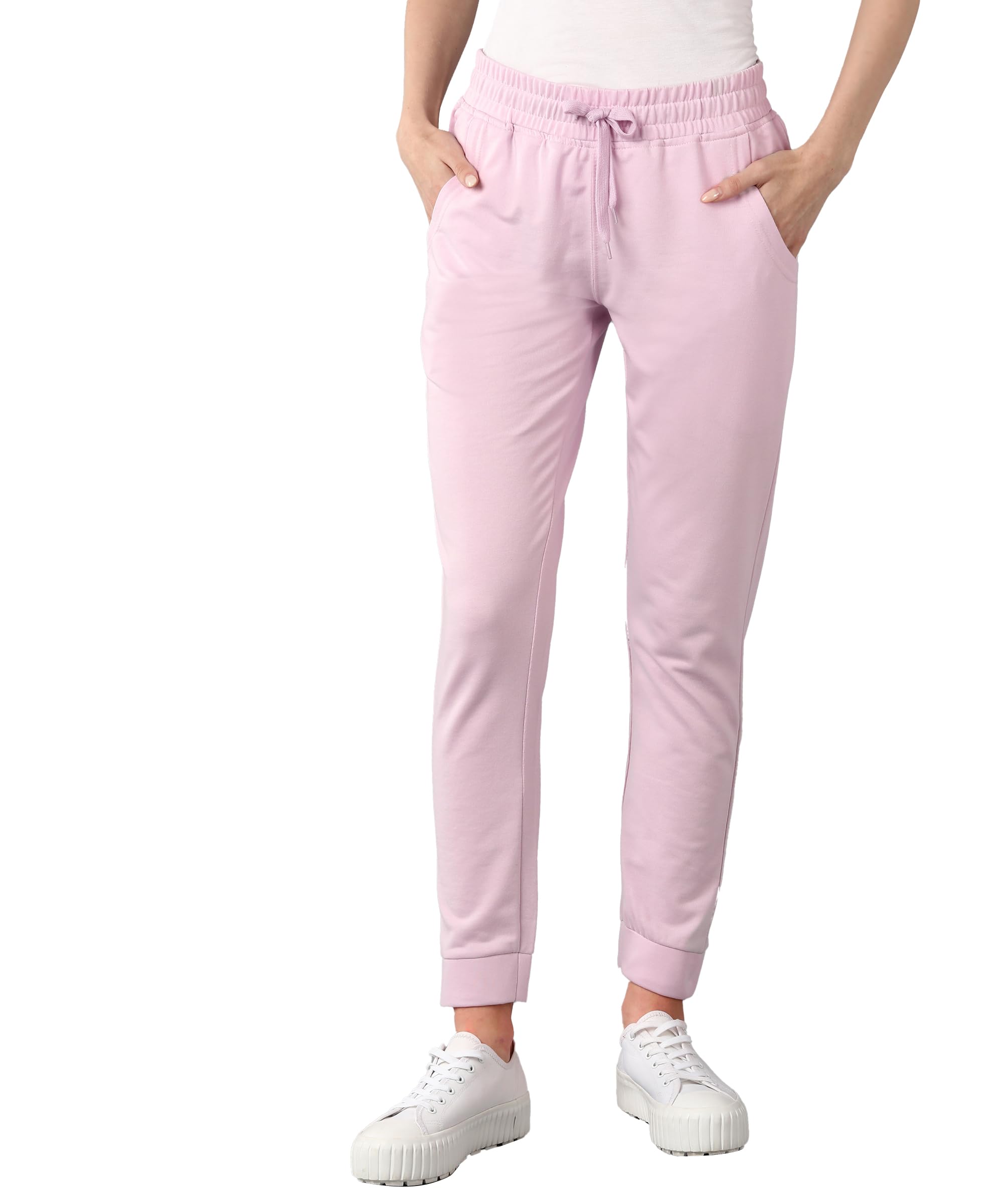 Alan Jones Clothing Women's Slim Fit Mid Rise Poly Cotton Track Pants-picture-17