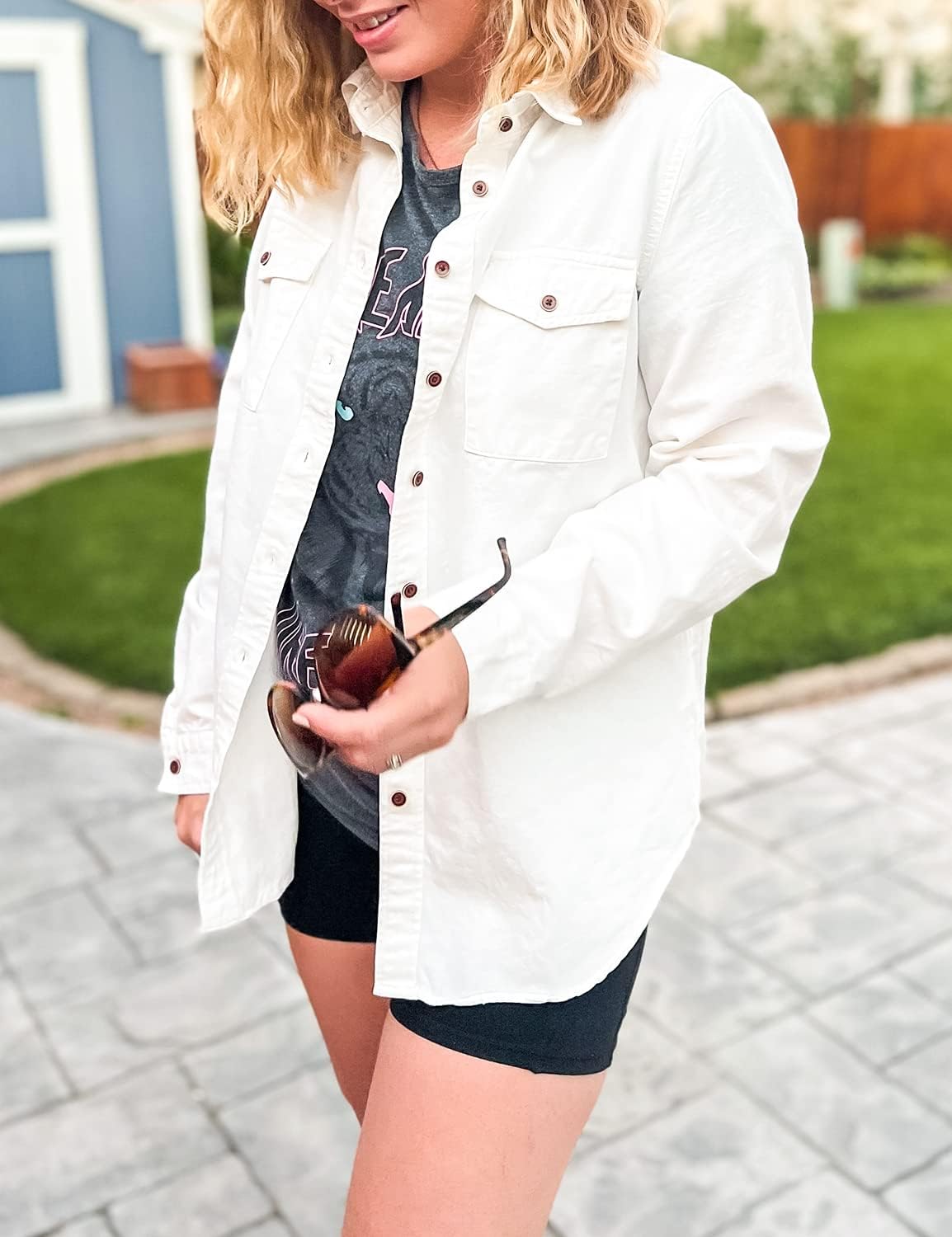 luvamia Denim Shirt Women Chambray Jean Western Shirts Long Sleeve Button Down Tops - Image 3