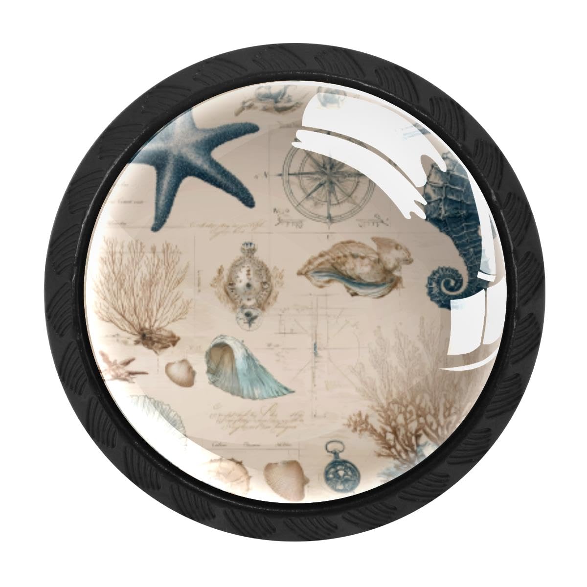 Heoeh Multi 5 4 Pcs Cabinet Knobs, Seahorse Starfish Drawer Knobs Dresser Handles