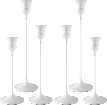 Showin Candlestick Holders White, 6 Packs Taper Candle Holder for Candlesticks, Candle Sticks Holder Decor for Home Decor