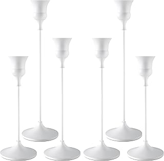 Candlestick Holders White, 6 Packs Taper Candle Holder for Candlesticks, Candle Sticks Holder Decor for Home Decor