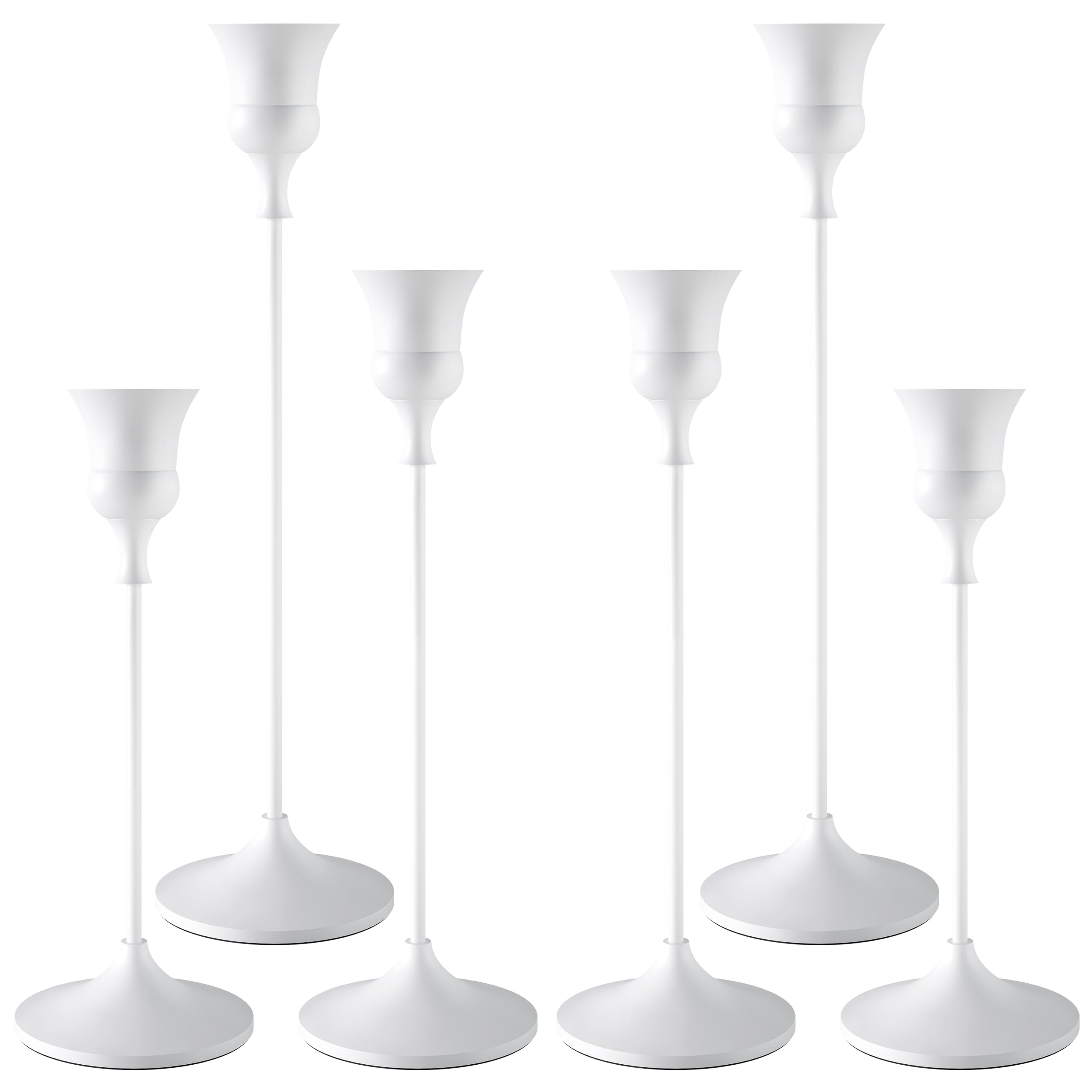 Candlestick Holders White, 6 Packs Taper Candle Holder for Candlesticks, Candle Sticks Holder Decor for Home Decor White 6