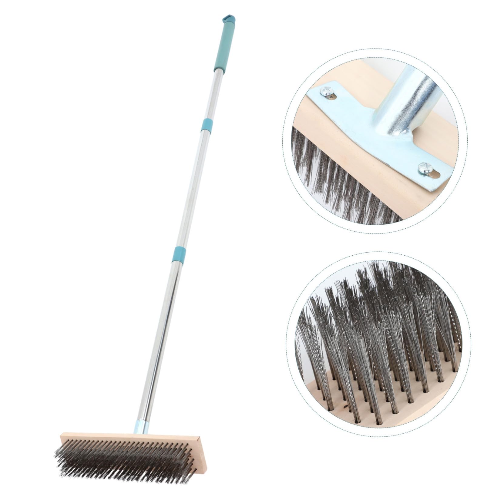 LIFKOME Herramienta de Limpieza con Cepillo para Pisos de Jardín Cepillo de Cerdas Rígidas de Acero Inoxidable para Superficies Rugosas para Limpiar Piedras y Exteriores
