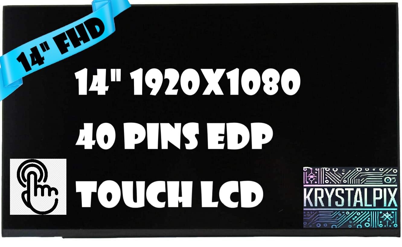 New KrystalPix LCD Display FITS- Replacement Touch LCD for HP Chromebook Plus N84784-001 14" FHD LCD 40 pins Display On-Cell Touch Panel 1920X1080 (