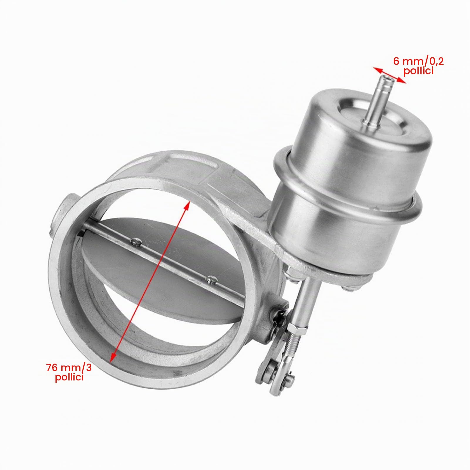 Valvola di controllo dello scarico, valvola del vuoto, valvola del vuoto da 3 pollici 76 mm Attuatore di controllo dello scarico Tk-cut76-op Adatto per 2005 304 acciaio inossidabile argento