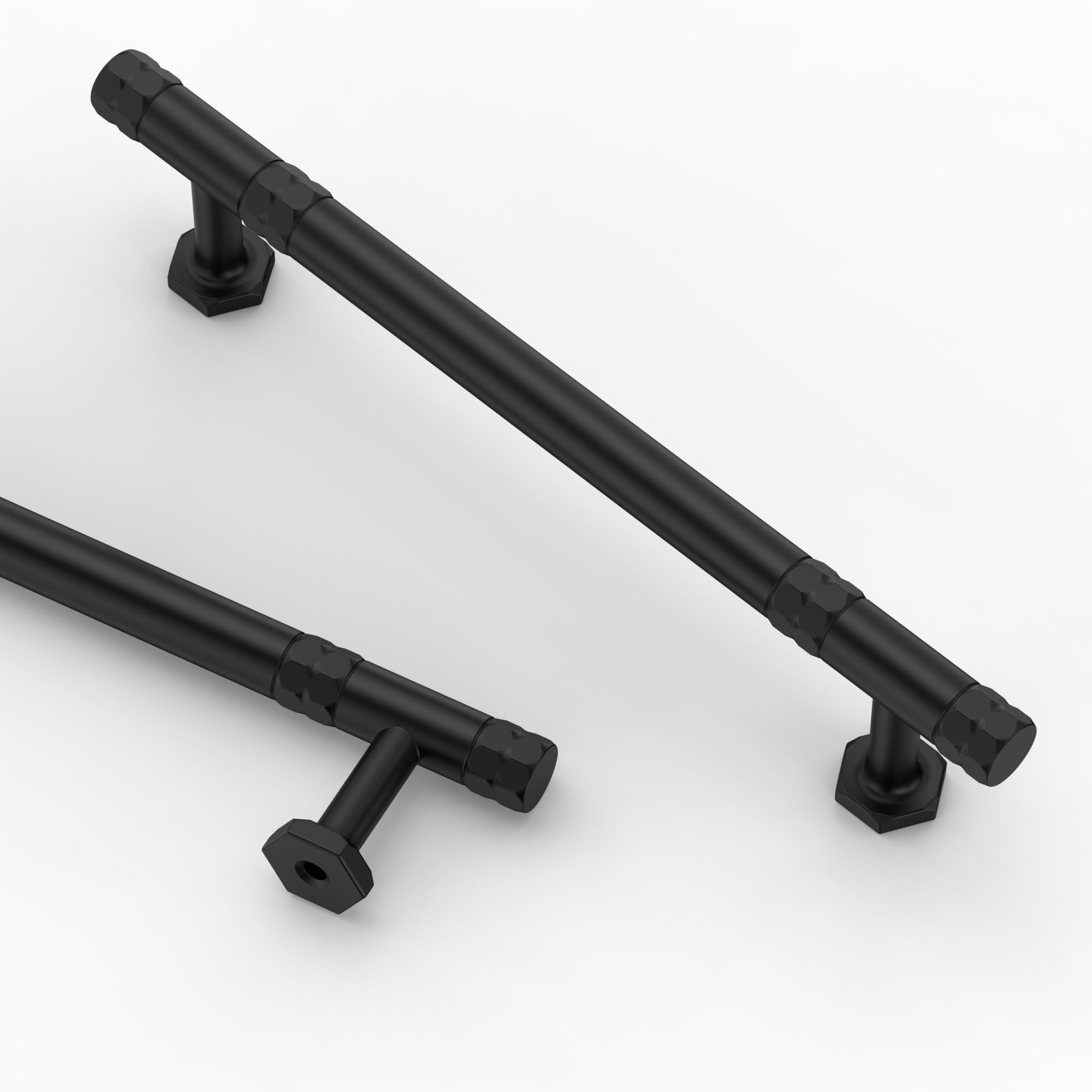 Asidrama Lot de 10 poignées d'armoire de cuisine noir mat de 128 mm, quincaillerie d'armoire de cuisine pour placard de cuisine