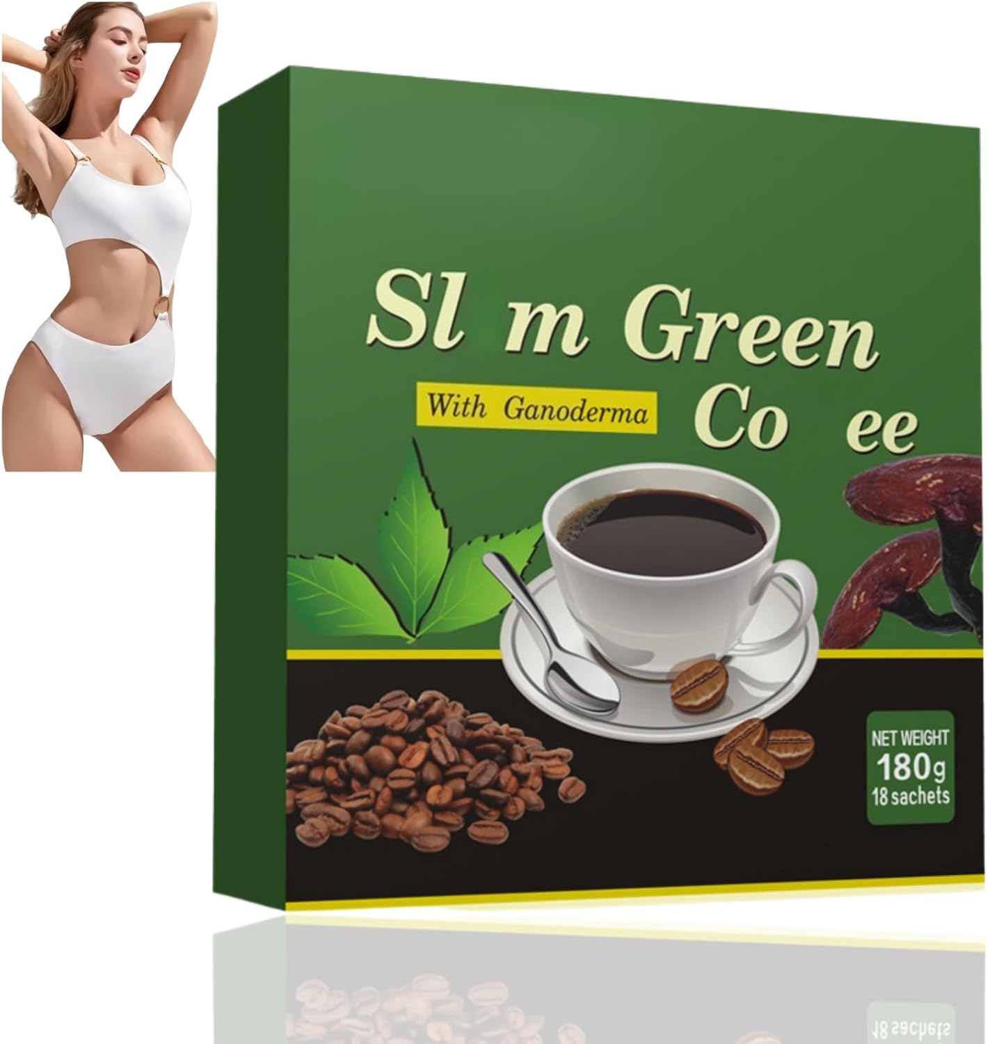 18Pcs Sl/im Green Cof/fee & Te/a Blend,Breakfast Friendly Sachets for Wei/ght Loss & Belly F/at Reduction,Natural De/tox,Caf/feine Boost & Bloating Relief for Women,Sl/im Te/a for Women