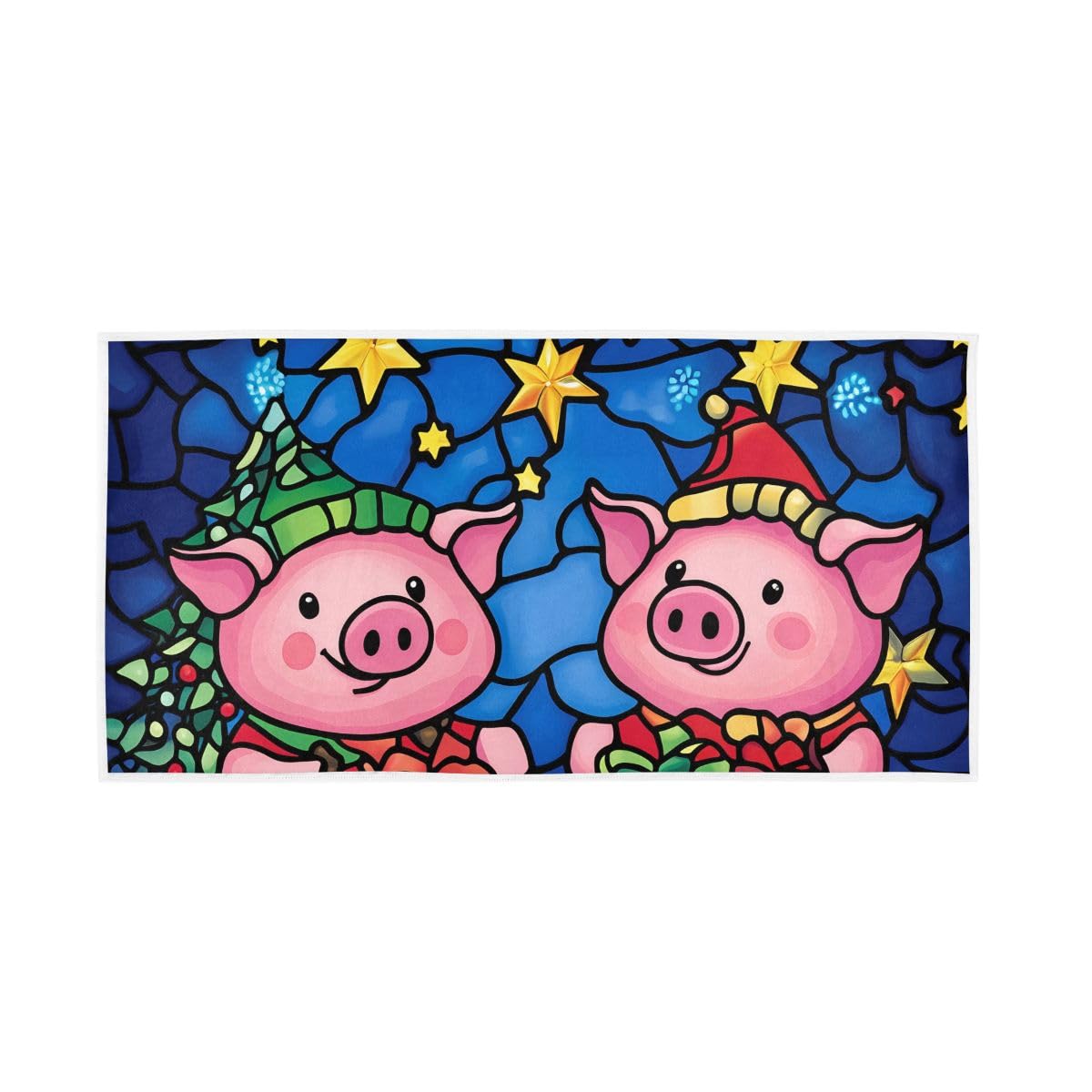 LSRCPD Christmas Cute Pigs Hand Towels for Bathroom Clearance, Hand Towels for Bathroom, Travel, Camp, Hotel, Spa 15 x 30 Inches