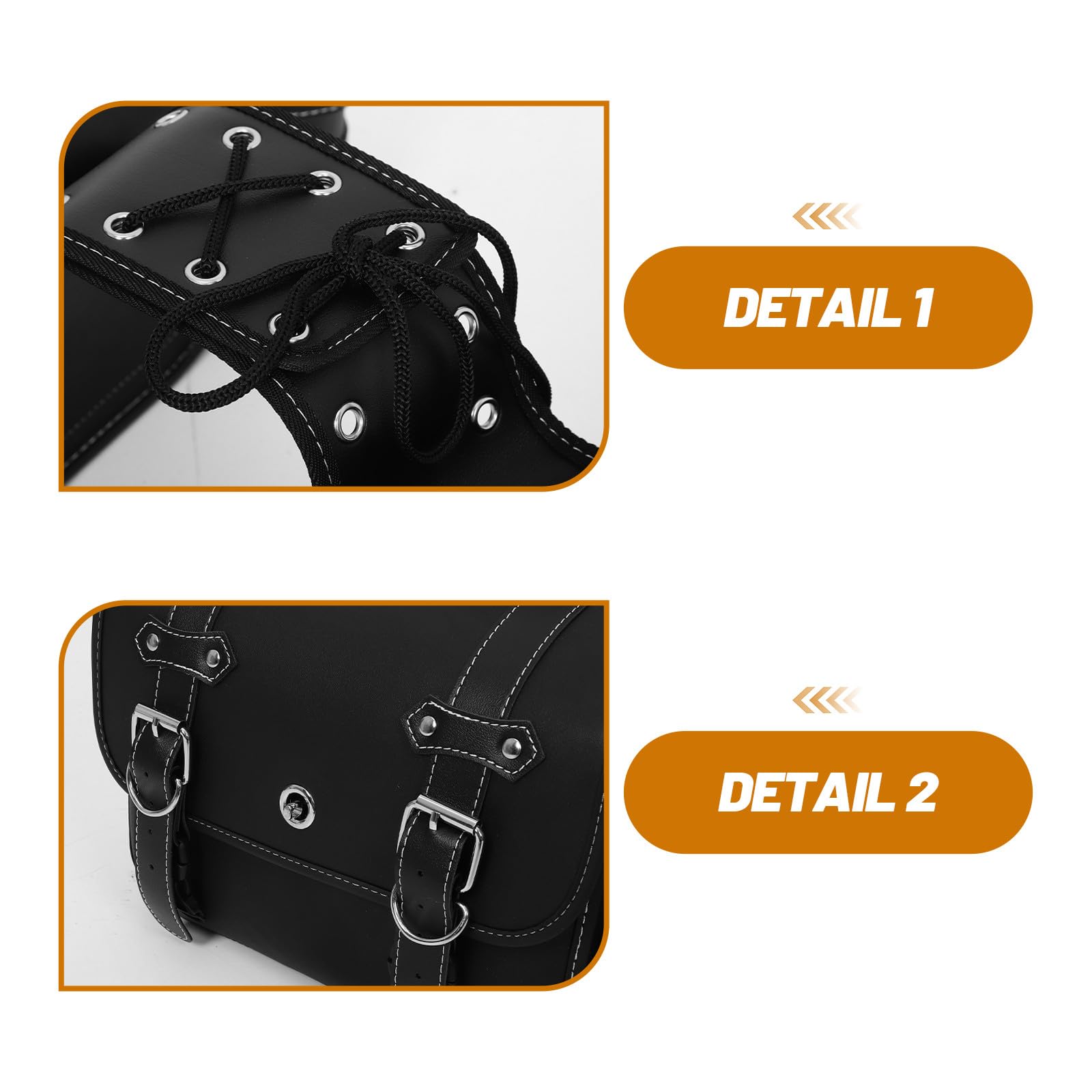 Alasum 1 Paar Motorrad Seitentaschen aus PVC Leder mit Oxford Tuchboden Praktische Motorradtasche zum Einfachen Anbringen für Vielseitige Nutzung
