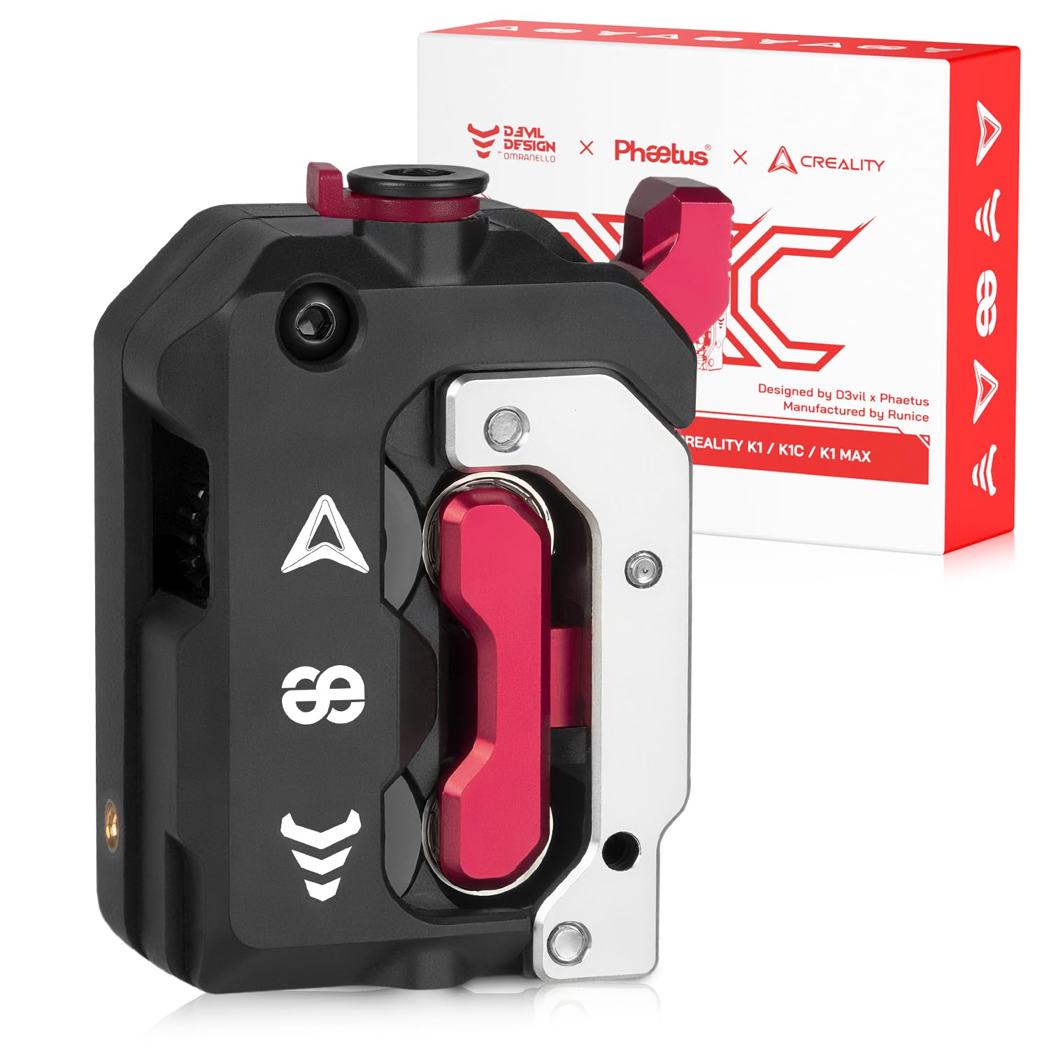 Creality Extrudeuse officielle K1C/K1 SE, kit d'extrudeuse DXC de la série K1, système d'alimentation innovant réduisant l'usure du filament de 60 %, fonctionnement plug-and-play et détection du