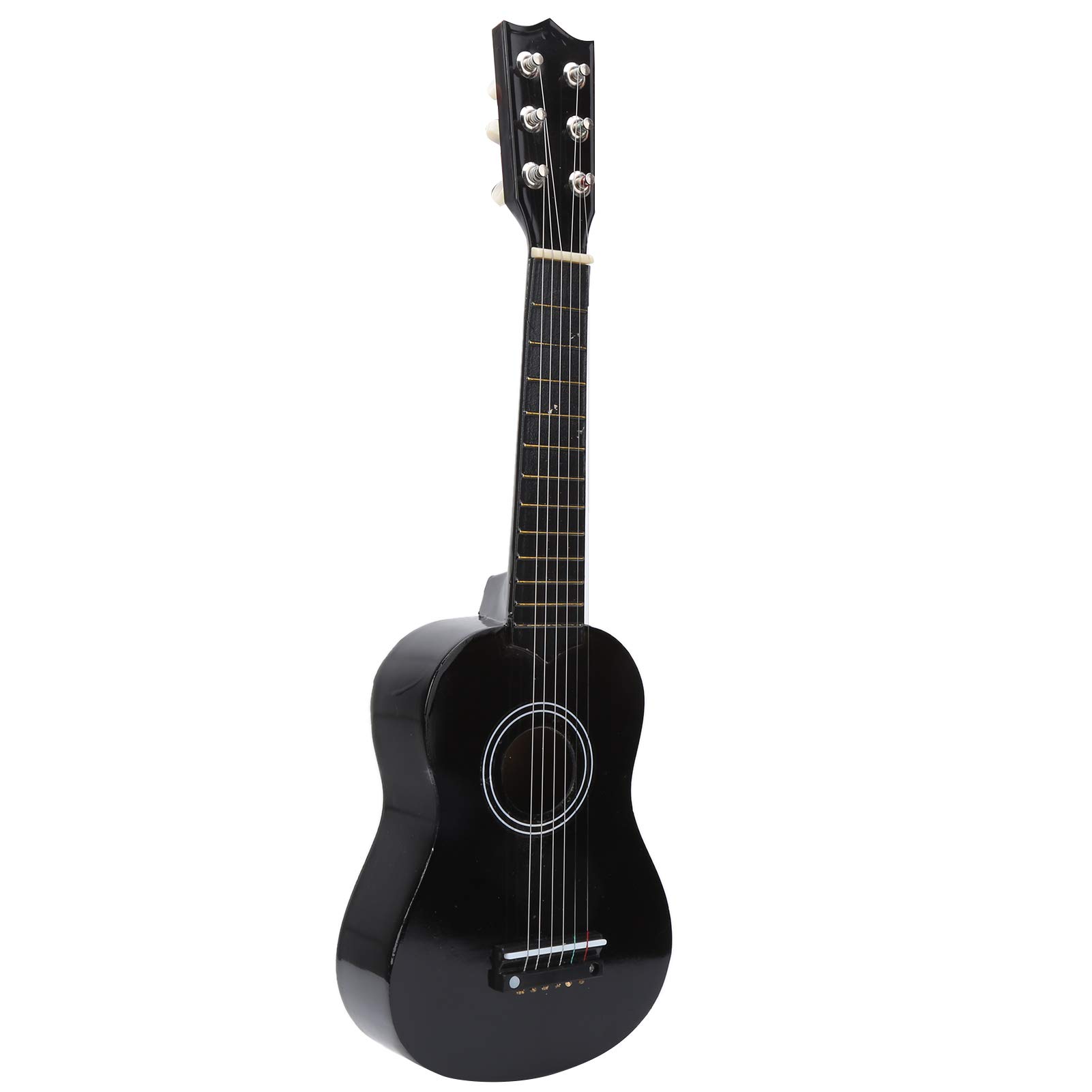 Zabawka akustyczna dla dzieci Drewniana kolorowa gitara Instrumenty muzyczne Mini gitara na prezent urodzinowy dla dzieci Lite drewno Czarny 21 cali