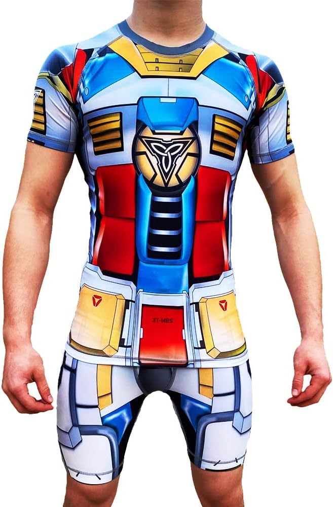 Gundam Compression Doublet - Rashguard and Compression shorts set- Wrestling MMA Jiu-Jitsu