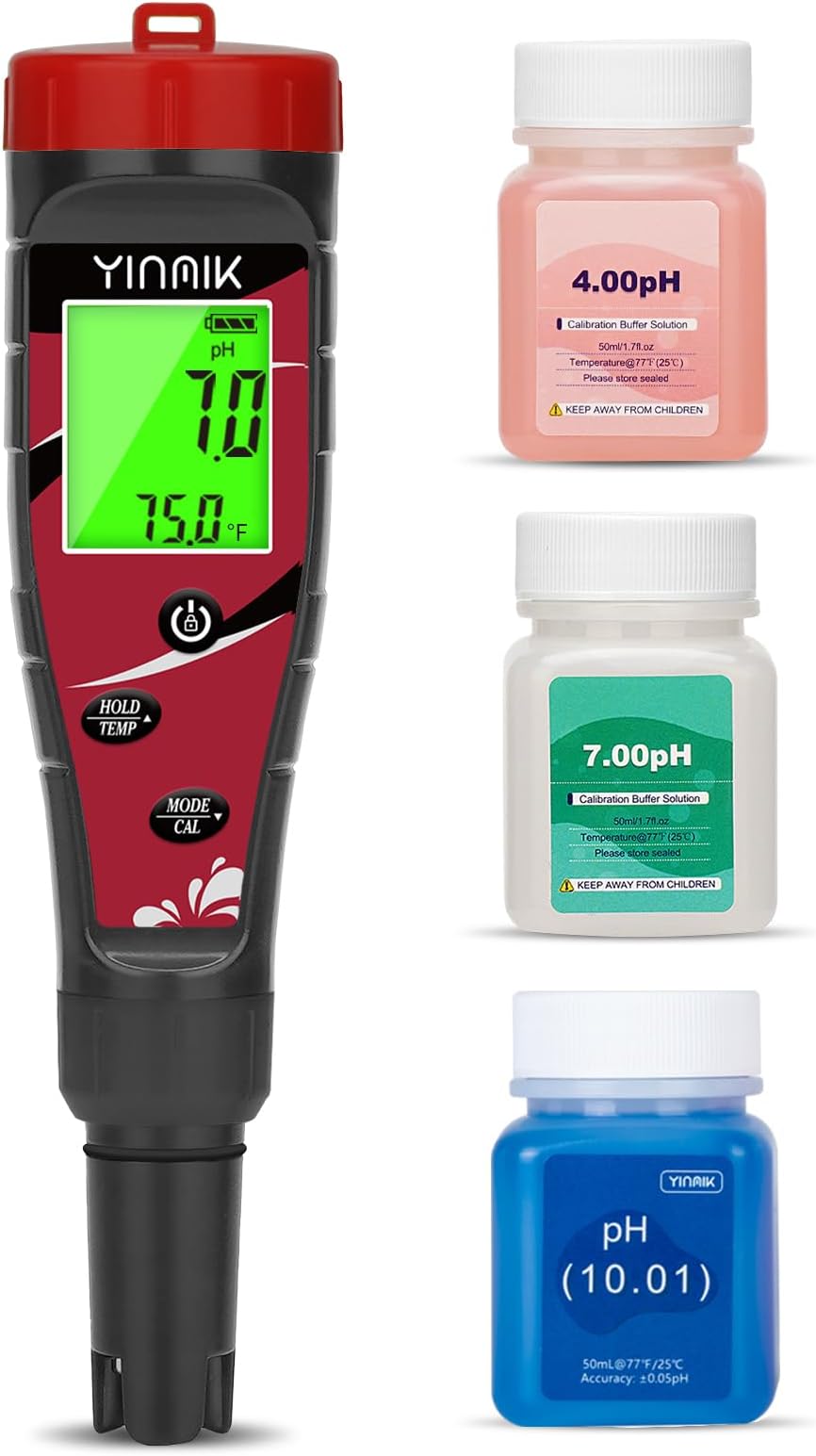 pH Chlorine Meter Digital Salinity pH Tester for Saltwater Pool Salt Reader for Fish Tank Koi Pond TDS Test Pen All in One pH CL Salt ORP EC TDS Temp Monitor Hydroponic pH Conductivity PPM Tester