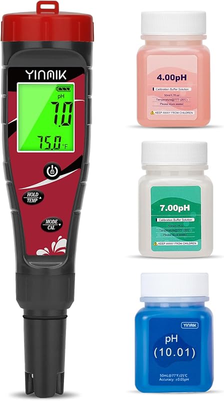YINMIK Pool Chlorine pH Meter Digital Salt pH Tester for Salt Water Pool
