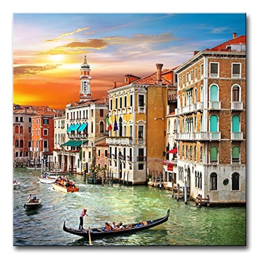 Amazon.co.jp: 風景ビューのベニス運河ボートイタリア町風景
