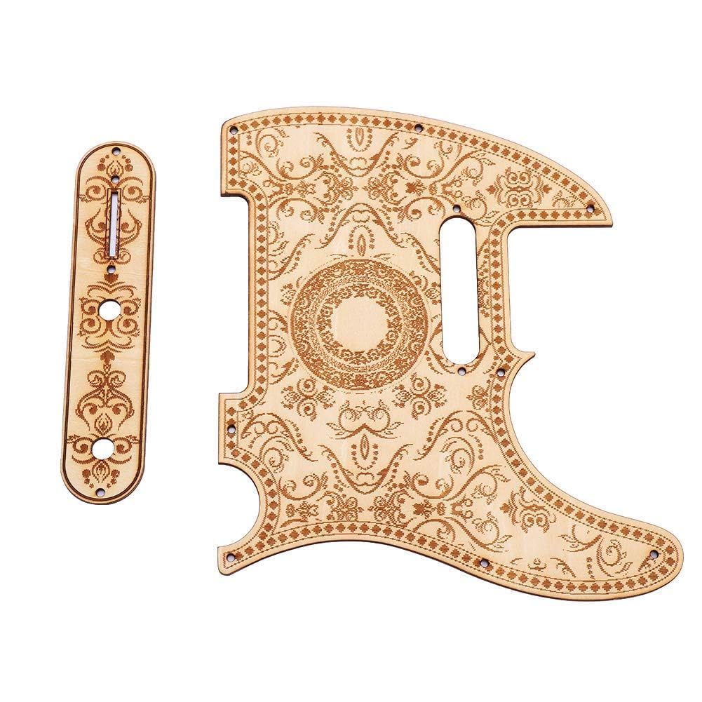 Battipenna per chitarra TL con set di pannelli di controllo del volume, protezione per piastra in legno d'acero Sostituzione del battipenna Telecaster