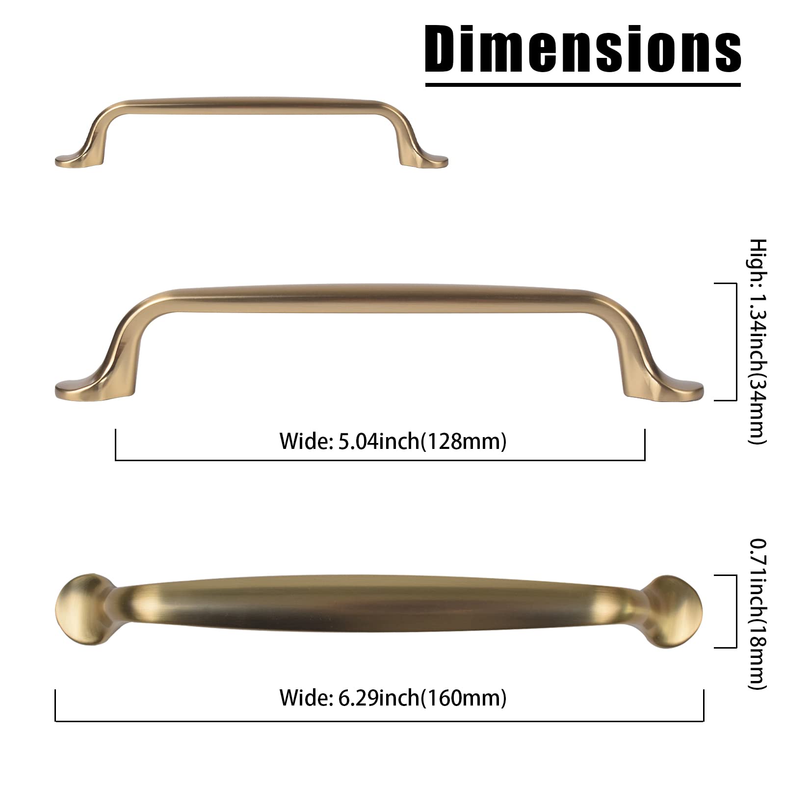 KHTUMEWARE-88013CB10 Champagne Bronze Cabinet Pulls CTC 5 in (128 mm) 10-Pack in Champagne Bronze — KHTUMEWARE