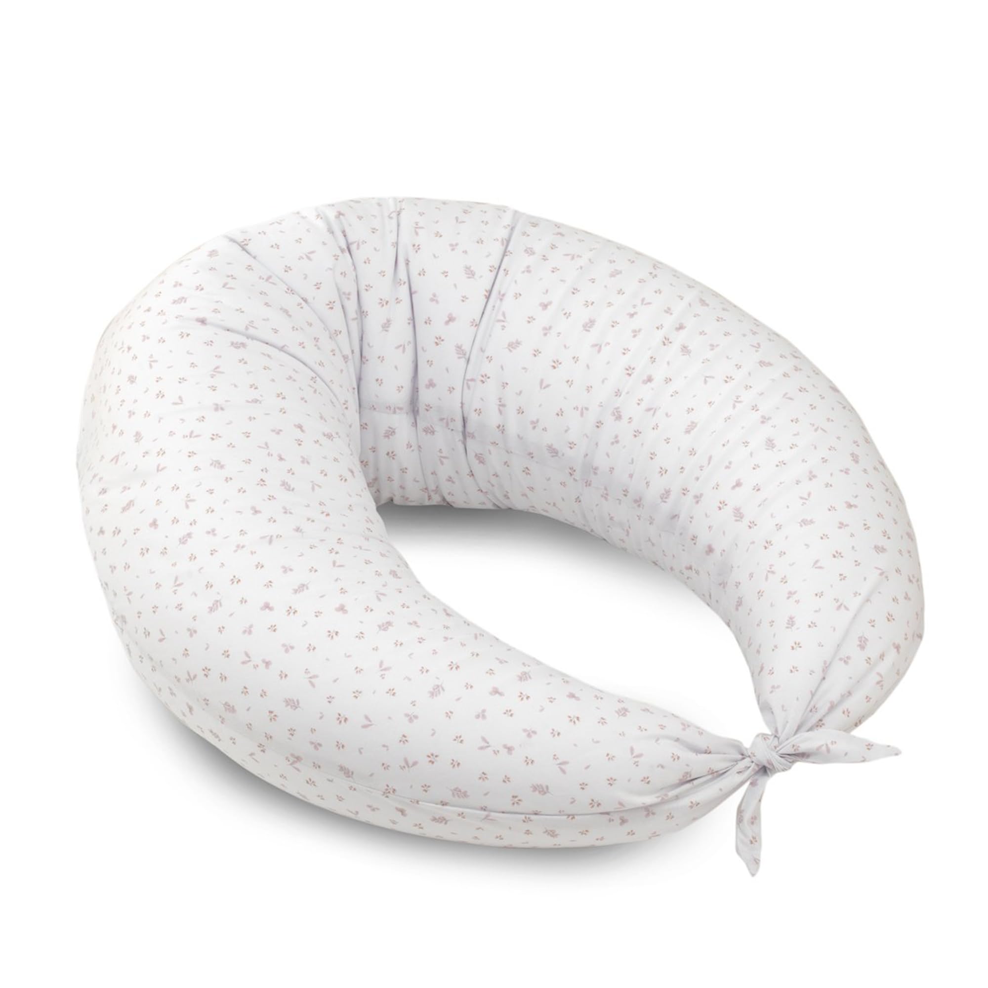 Cambrass-cojín Lactancia bebé en Forma de Media Luna-Almohada para Embarazadas-Almohada de Lactancia con Relleno de microperlas Que proporcionan un Mejor Descanso y Relax- 80x185x16 cm Plumeti Rosa