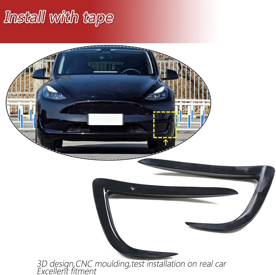 Carbon Fiber Front Bumper Splitters for Tesla Model Y 2019-2022 Sport Utility 4-Door Front Bumper Canards Front Bumper Fins Factory Outlet