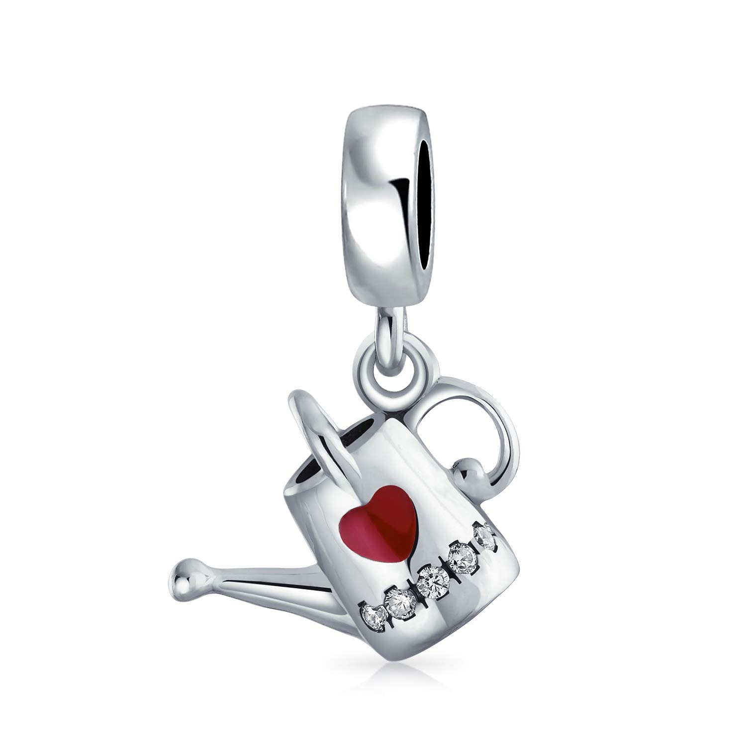 Colgante abalorios dije para mujer y adolescente de plata con esmalte rojo 6