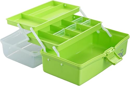 Sunxenze Caja de almacenamiento de plástico transparente de tres capas de 12 pulgadas, caja de herramientascaja de costura, caja de almacenamiento