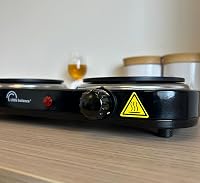 LITTLE BALANCE Vintage Elektromos Dupla Főzőlap 2 Termosztáttal Diákoknak Camping Irodához 5