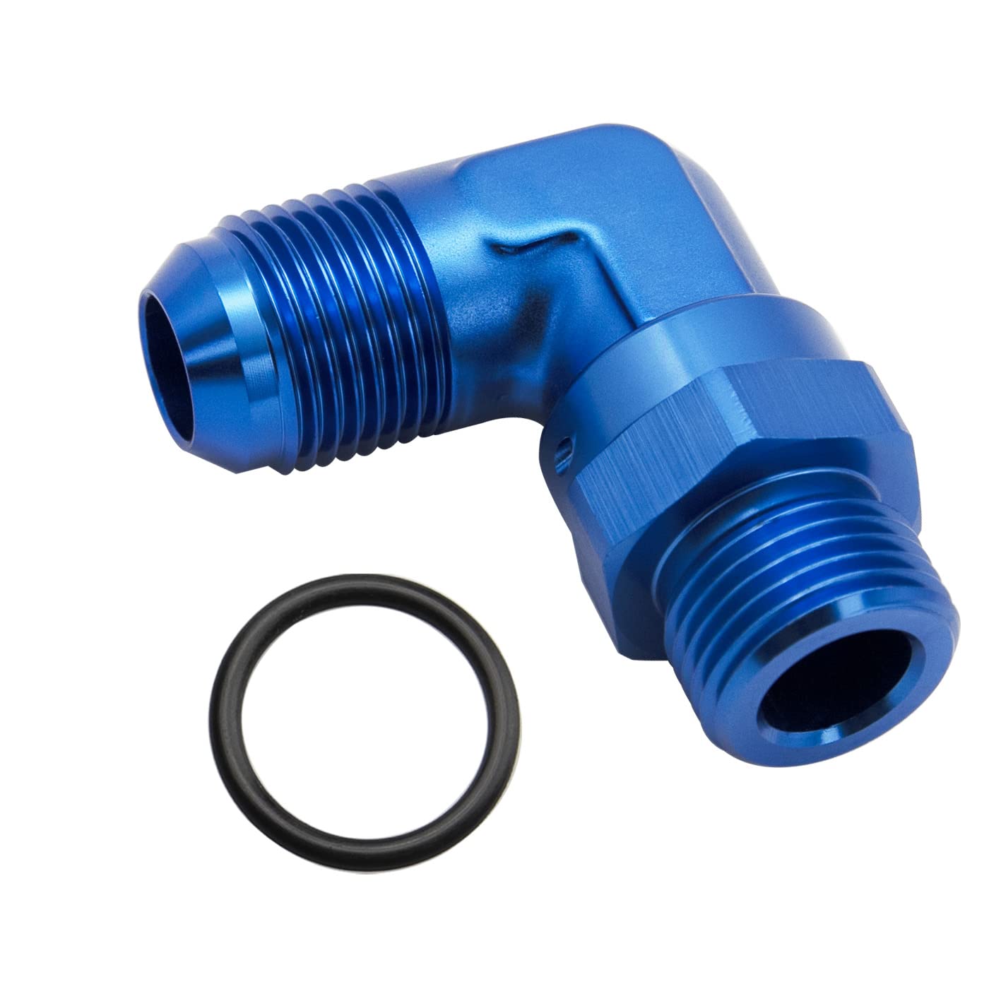 Adaptador de montaje giratorio AN10 de aluminio anodizado azul con sellado hermético ORB