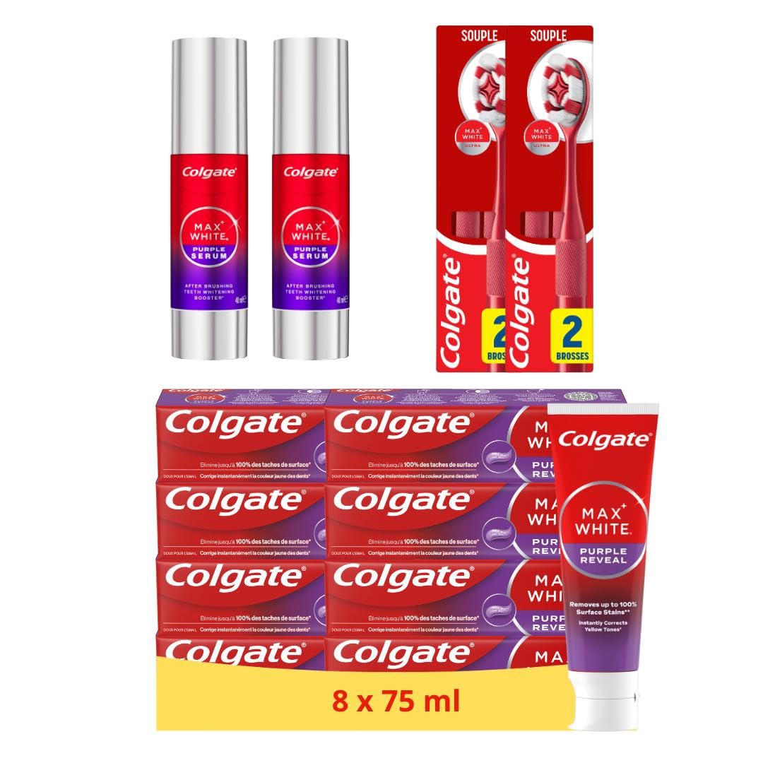 Colgate - Pack Purple Toner 2x40ml - Dentifrice 8x75ml - Duopack Ultra x2