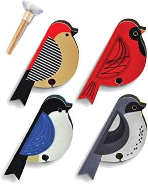 Genuine Fred Perched Bird Sponges, Set of 4 Sponges with Suction Cup Wooden…